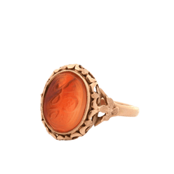 Bague Cocktail en or jaune et cornaline - Castafiore
