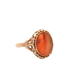 Bague Cocktail en or jaune et cornaline - Castafiore