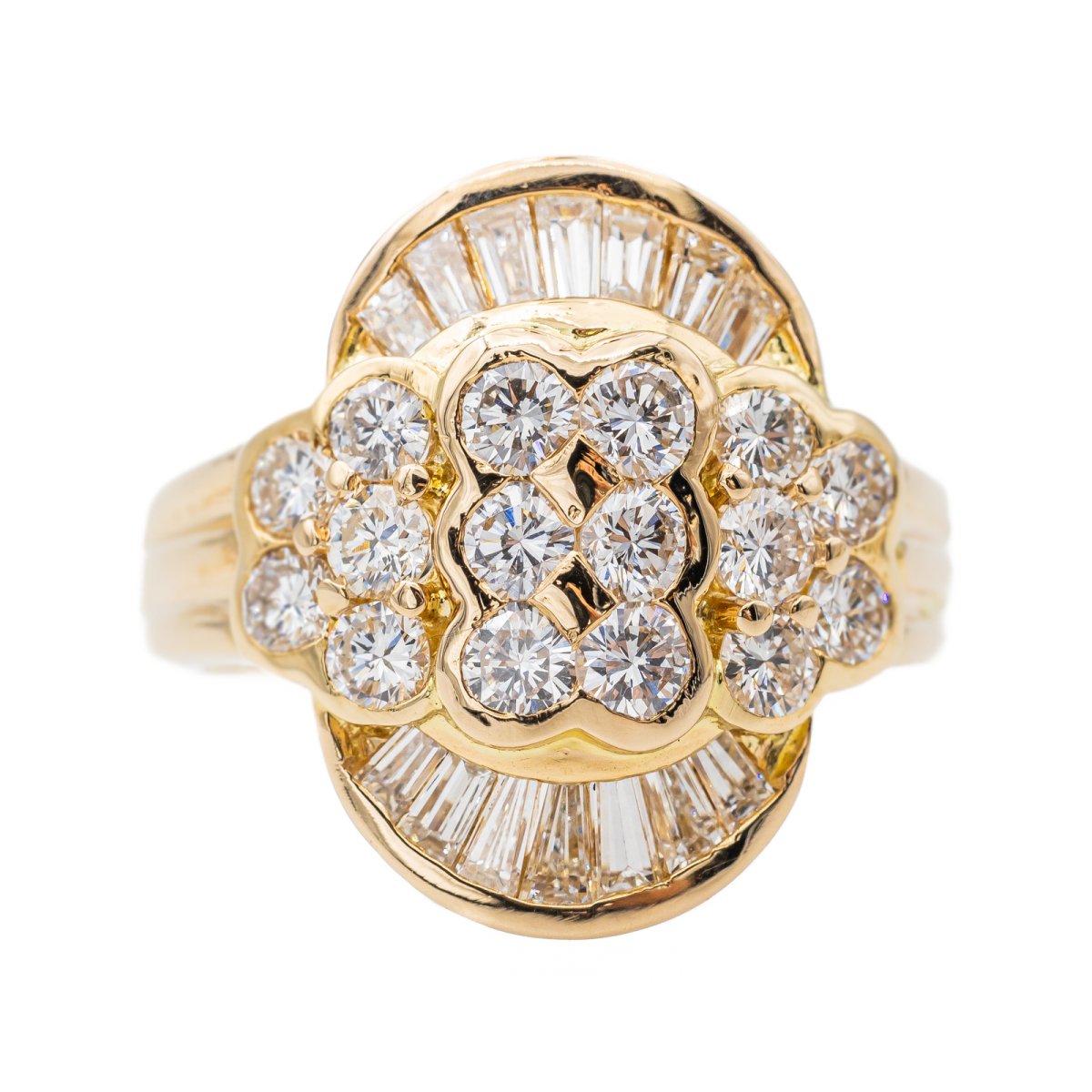 Bague Cocktail en or jaune et diamant - Castafiore