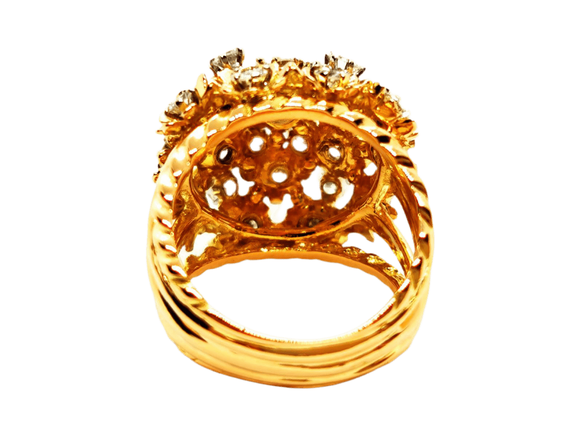 Bague Cocktail en or jaune et diamant - Castafiore