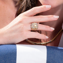 Bague Cocktail en or jaune et diamant - Castafiore