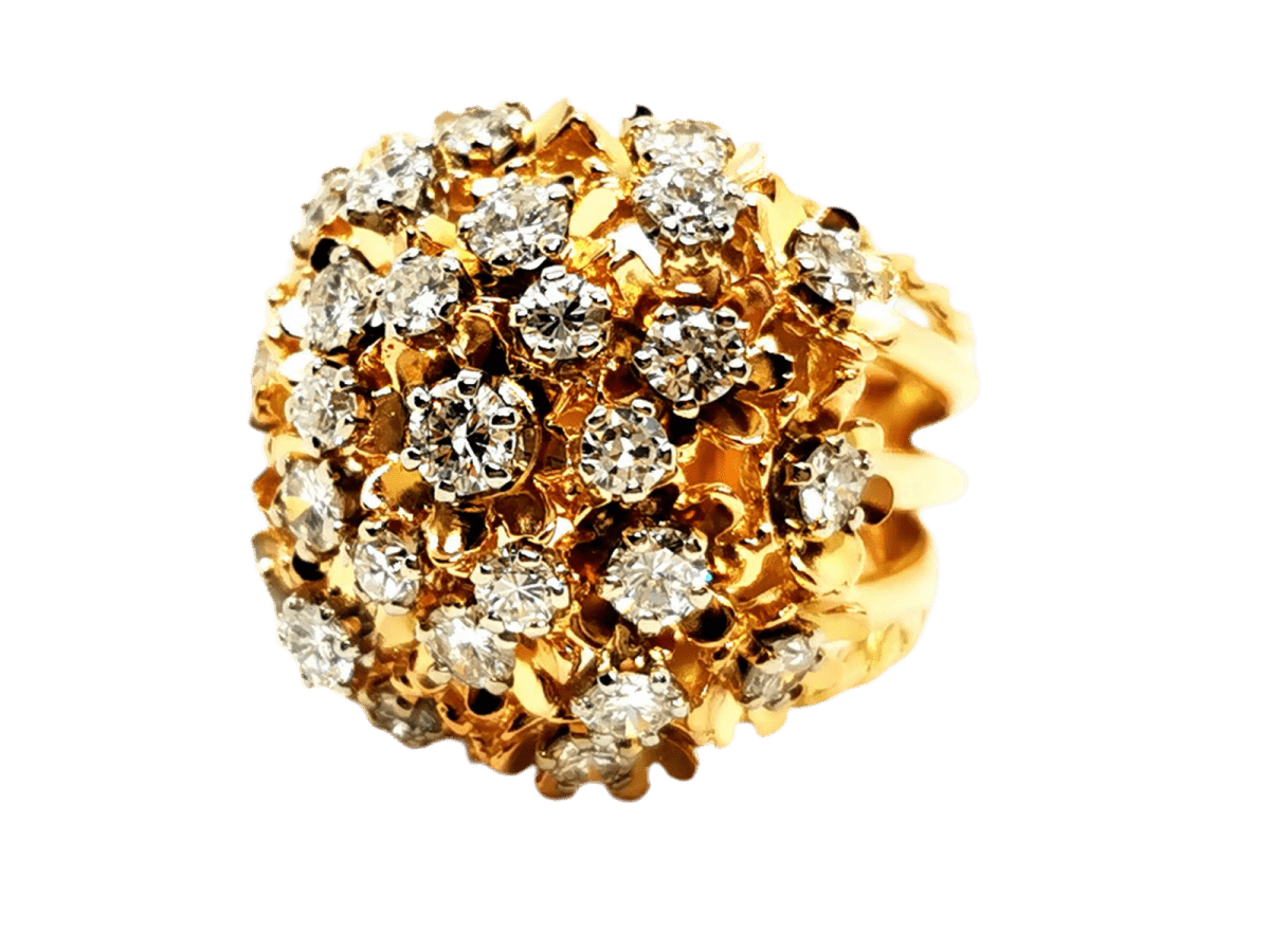 Bague Cocktail en or jaune et diamant - Castafiore