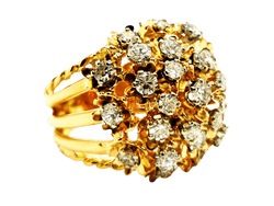 Bague Cocktail en or jaune et diamant - Castafiore
