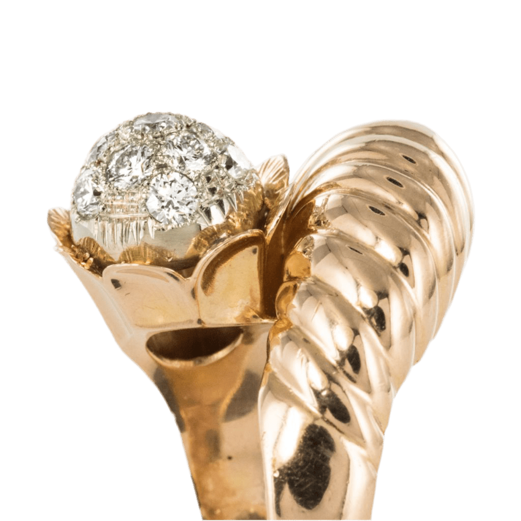 Bague Cocktail en or jaune et diamants - Castafiore