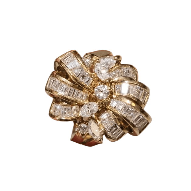 Bague Cocktail en or jaune et diamants - Castafiore