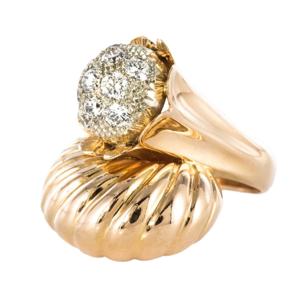 Bague Cocktail en or jaune et diamants - Castafiore