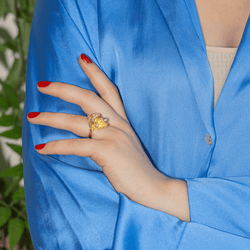 Bague Cocktail en or jaune et diamants - Castafiore