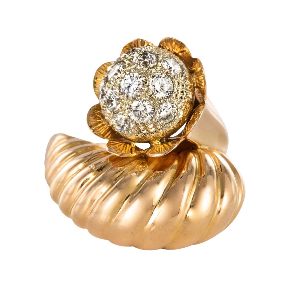 Bague Cocktail en or jaune et diamants - Castafiore
