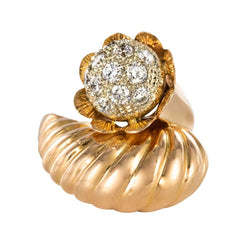 Bague Cocktail en or jaune et diamants - Castafiore
