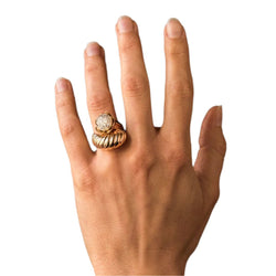 Bague Cocktail en or jaune et diamants - Castafiore