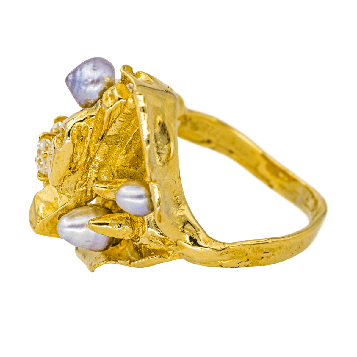 Bague Cocktail en or jaune et diamants - Castafiore
