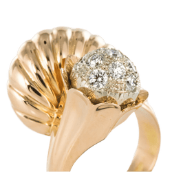 Bague Cocktail en or jaune et diamants - Castafiore