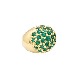 Bague Cocktail en or jaune et émeraudes - Castafiore