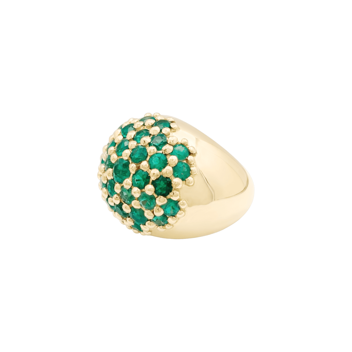 Bague Cocktail en or jaune et émeraudes - Castafiore