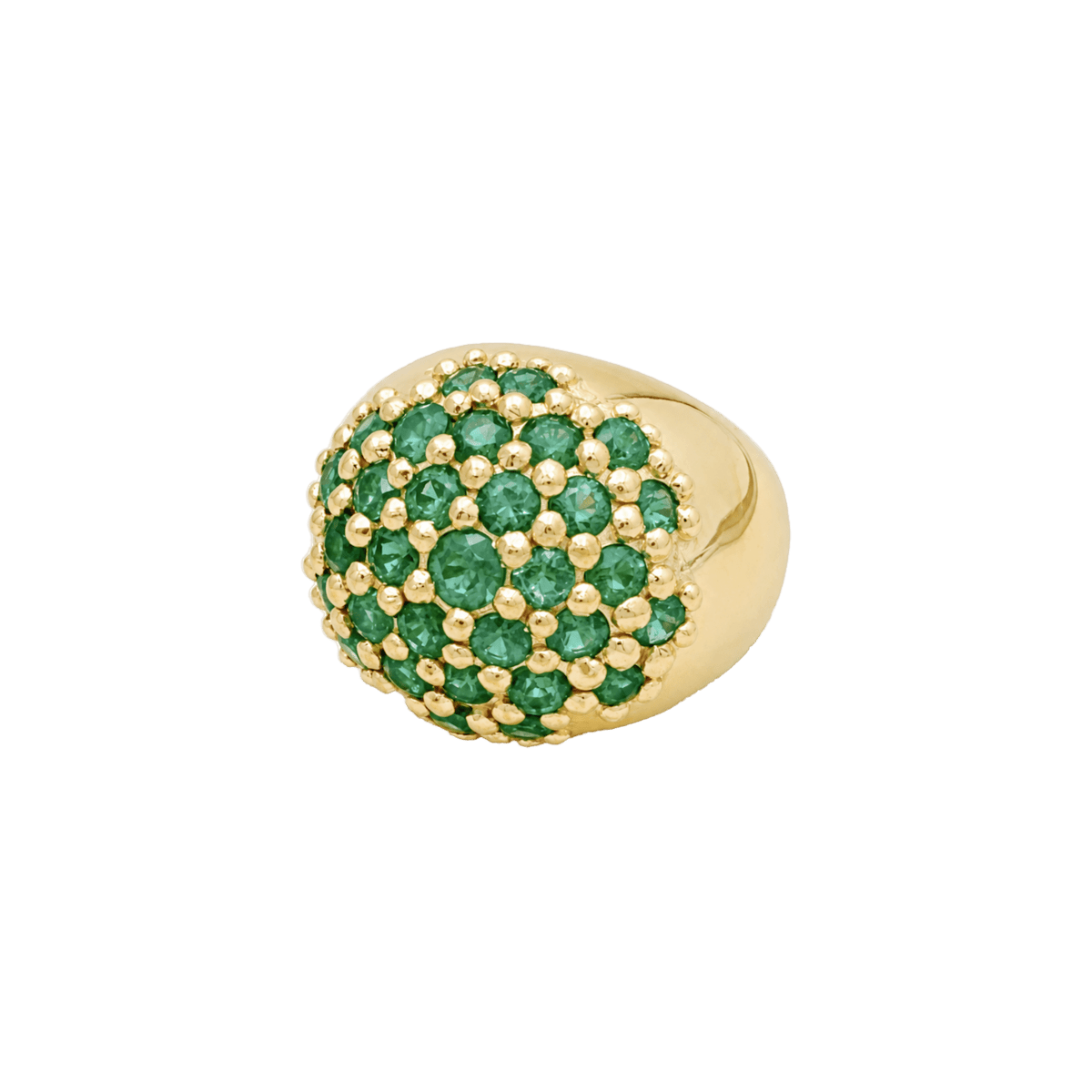 Bague Cocktail en or jaune et émeraudes - Castafiore