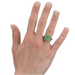 Bague Cocktail en or jaune et jade - Castafiore