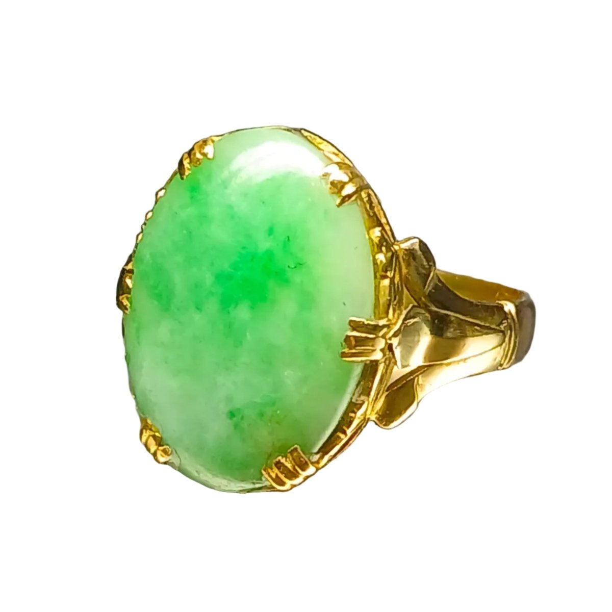Bague Cocktail en or jaune et jade - Castafiore