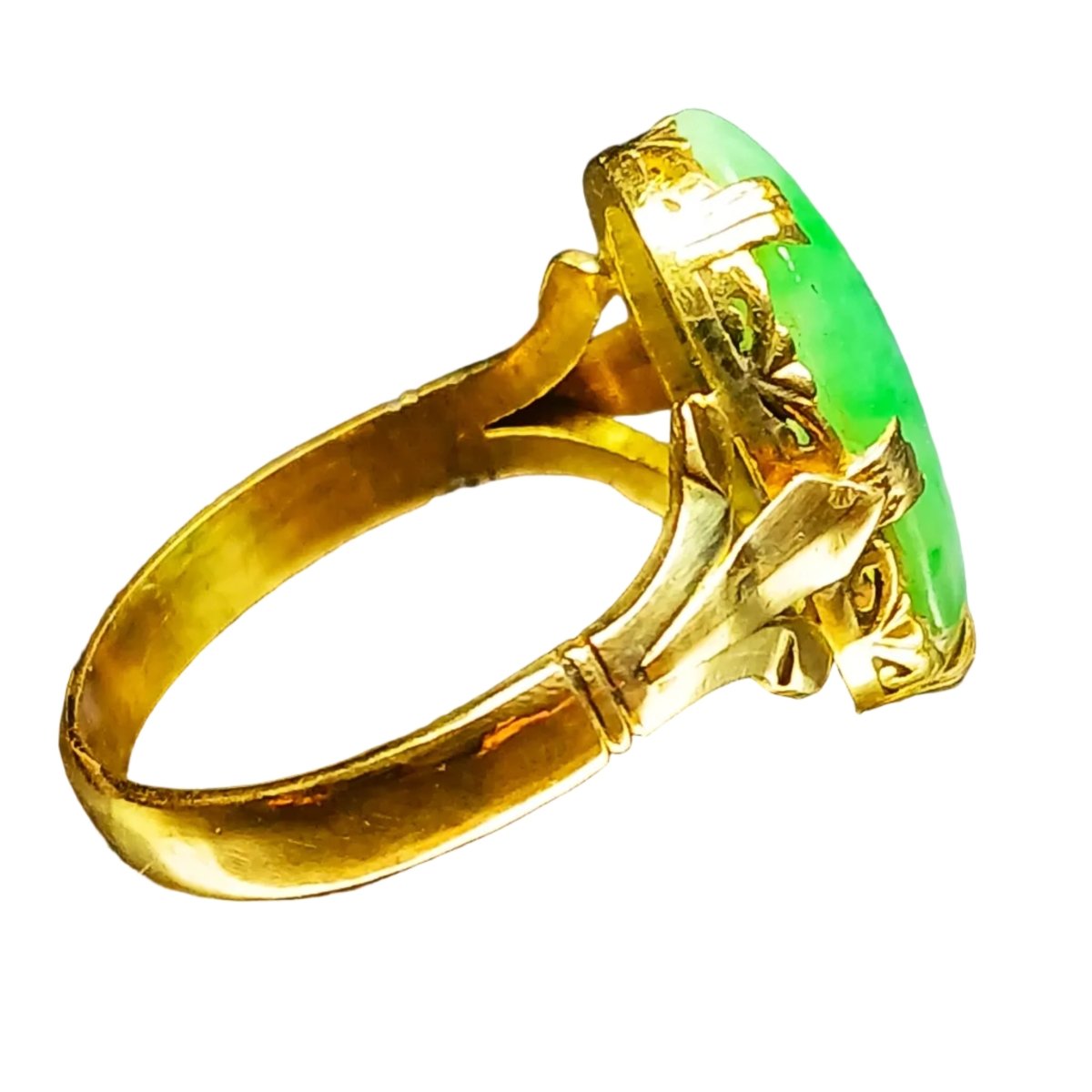 Bague Cocktail en or jaune et jade - Castafiore