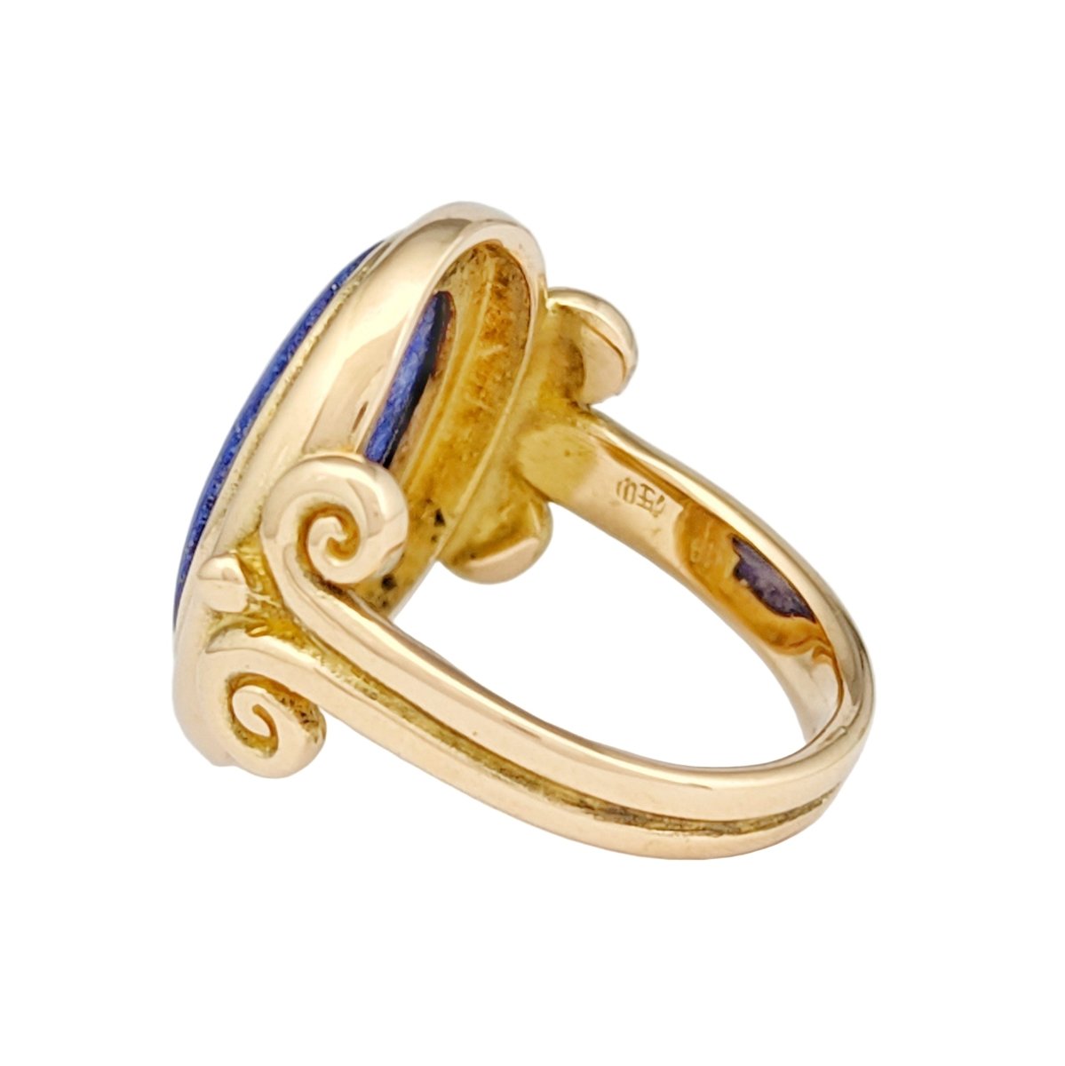 Bague Cocktail en or jaune et lapis - lazuli - Castafiore