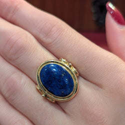Bague Cocktail en or jaune et lapis - lazuli - Castafiore