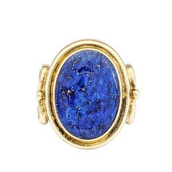Bague Cocktail en or jaune et lapis - lazuli - Castafiore