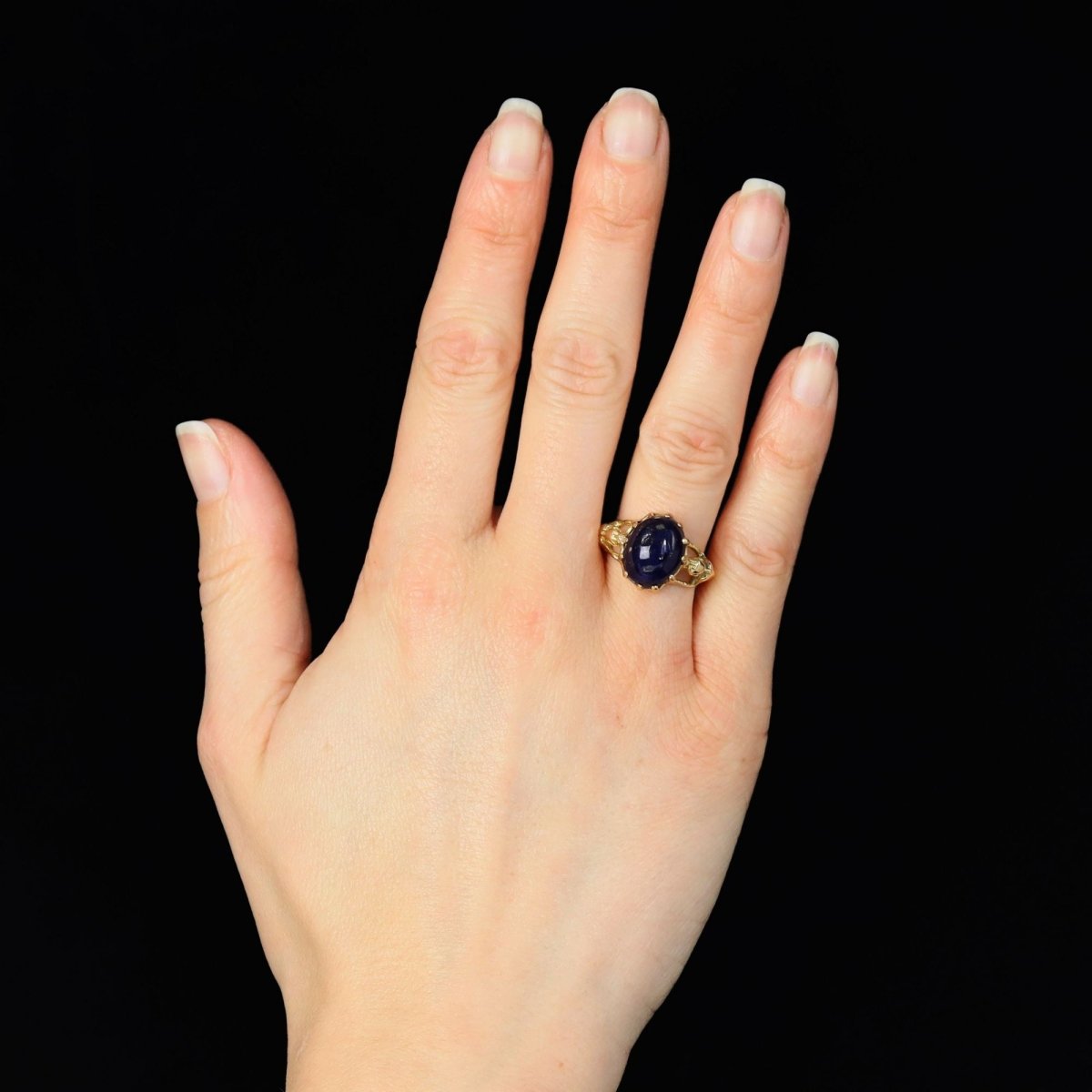 Bague Cocktail en or jaune et lapis - lazuli - Castafiore