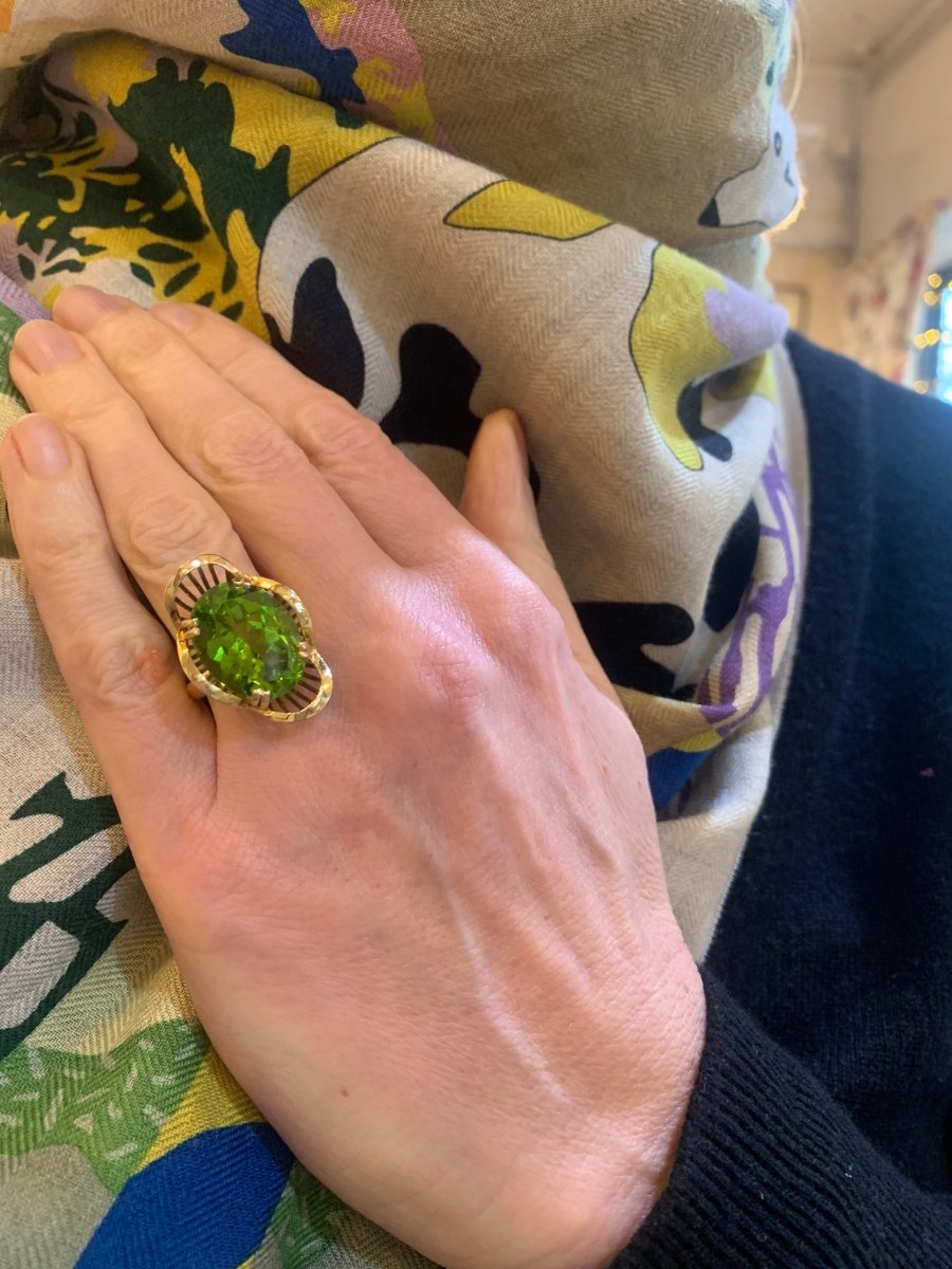 Bague Cocktail en or jaune et péridot - Castafiore