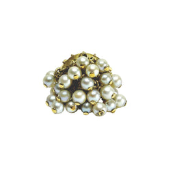 Bague Cocktail en or jaune et perles - Castafiore