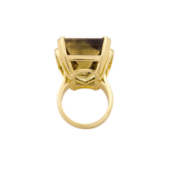 Bague Cocktail en or jaune et quartz - Castafiore