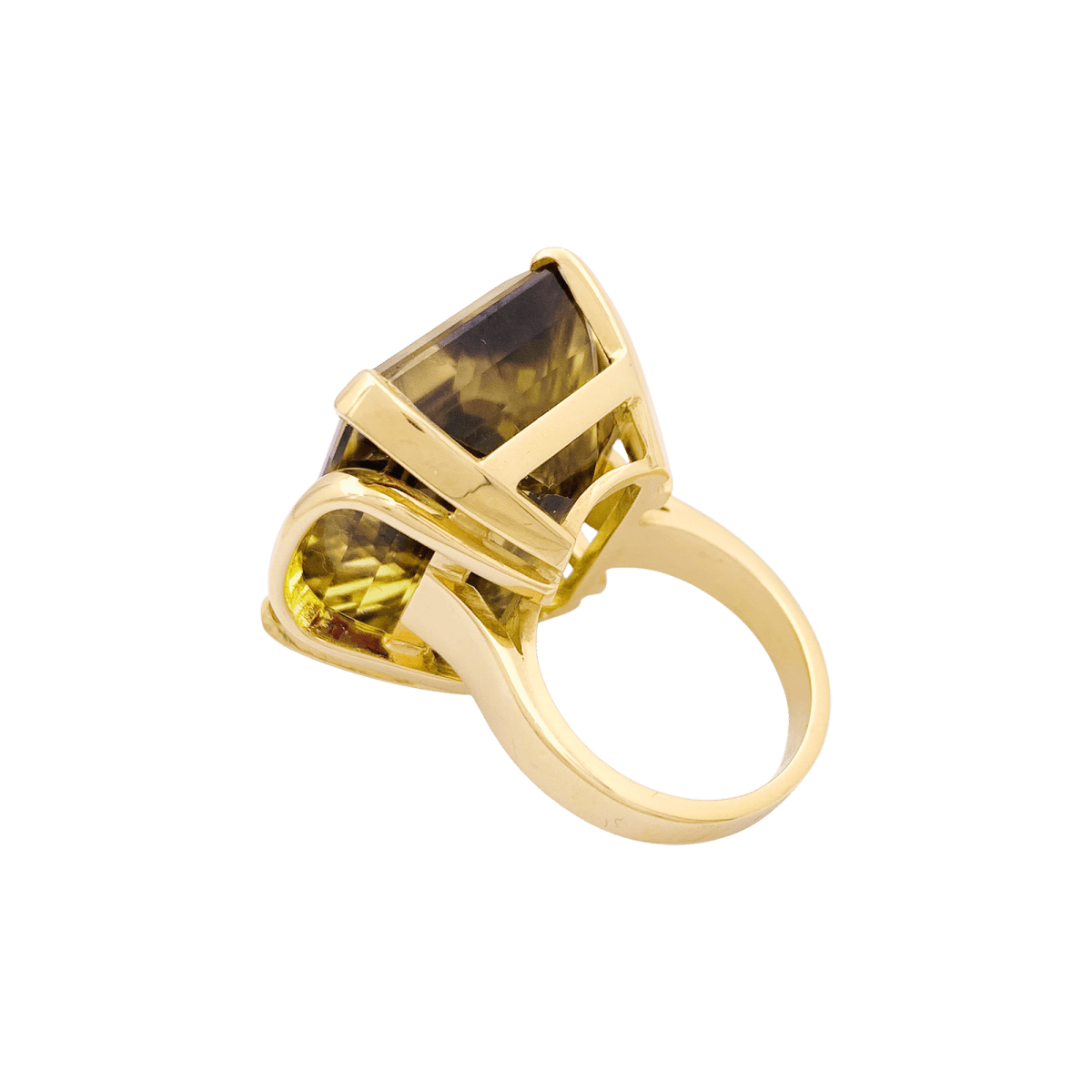 Bague Cocktail en or jaune et quartz - Castafiore