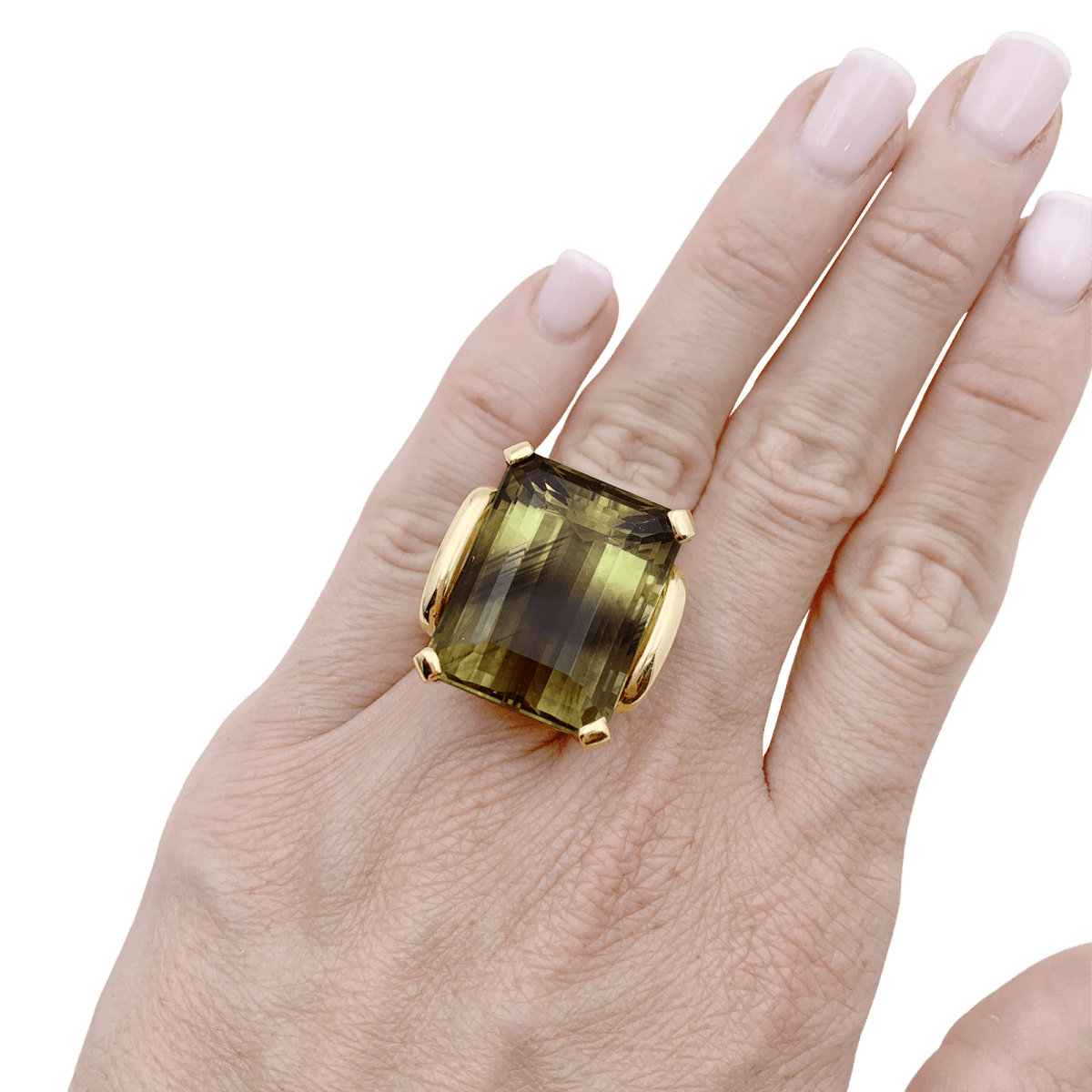 Bague Cocktail en or jaune et quartz - Castafiore