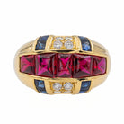 Bague Cocktail en or jaune et rubis - Castafiore