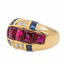 Bague Cocktail en or jaune et rubis - Castafiore