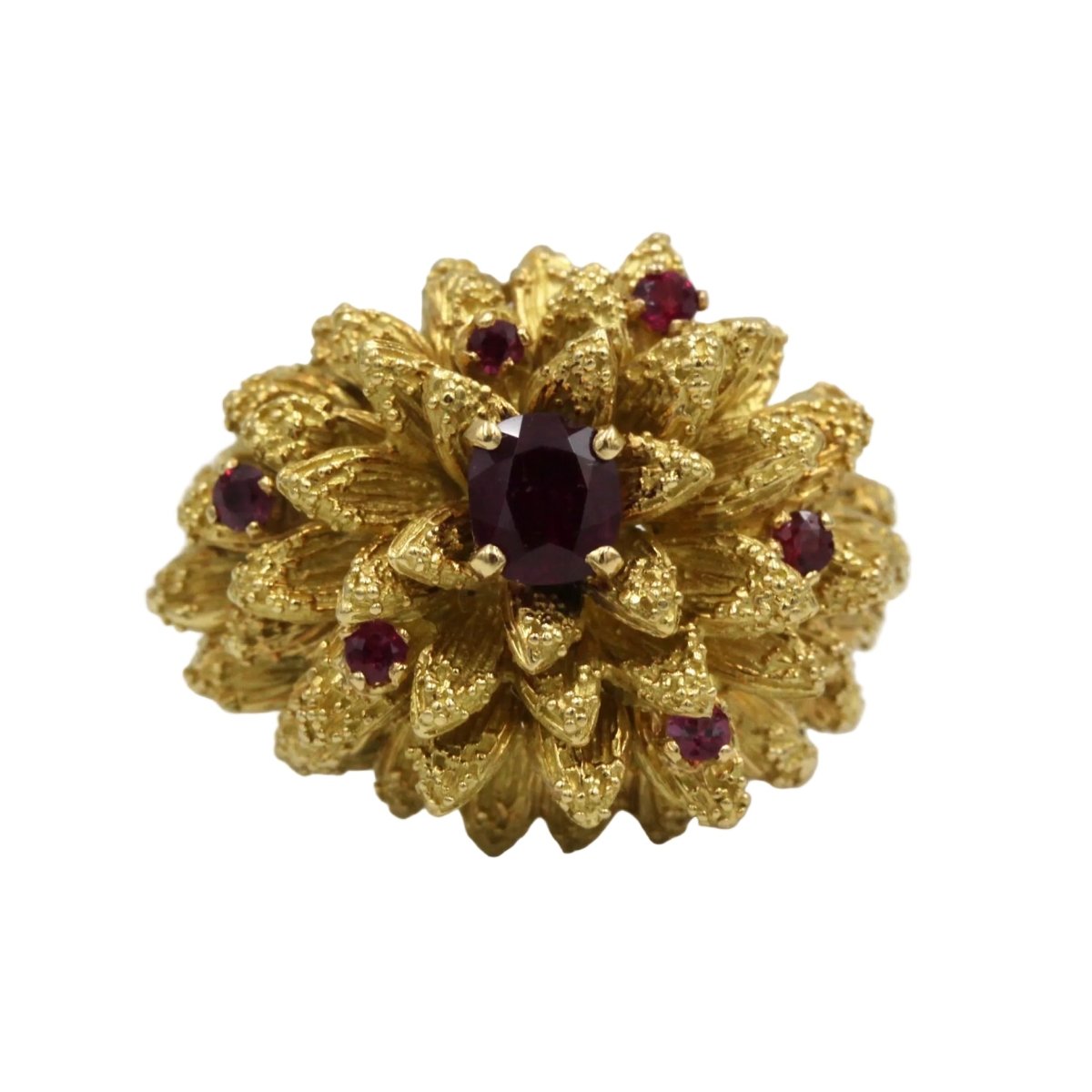 Bague Cocktail en or jaune et rubis - Castafiore