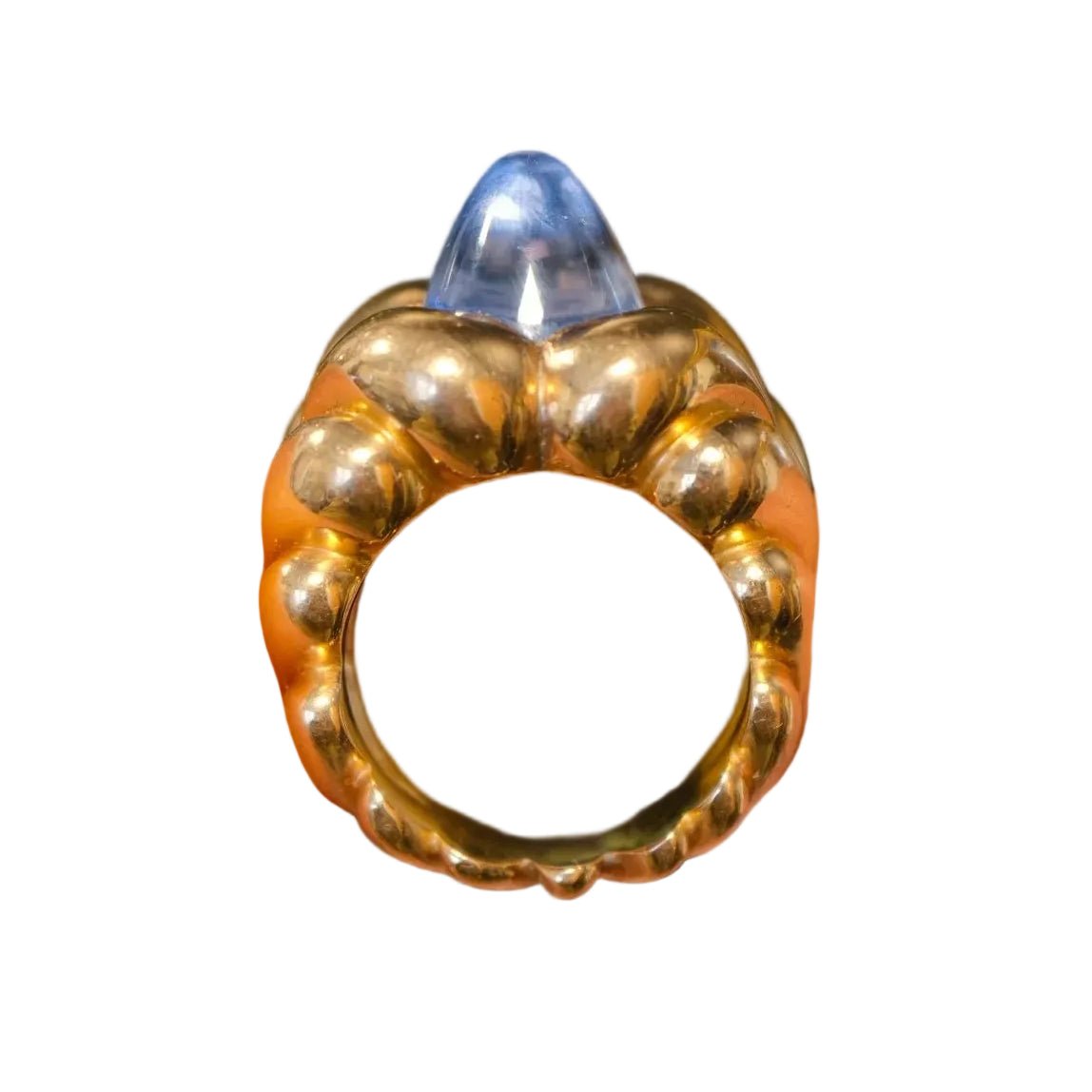 Bague Cocktail en or jaune et saphir - Castafiore