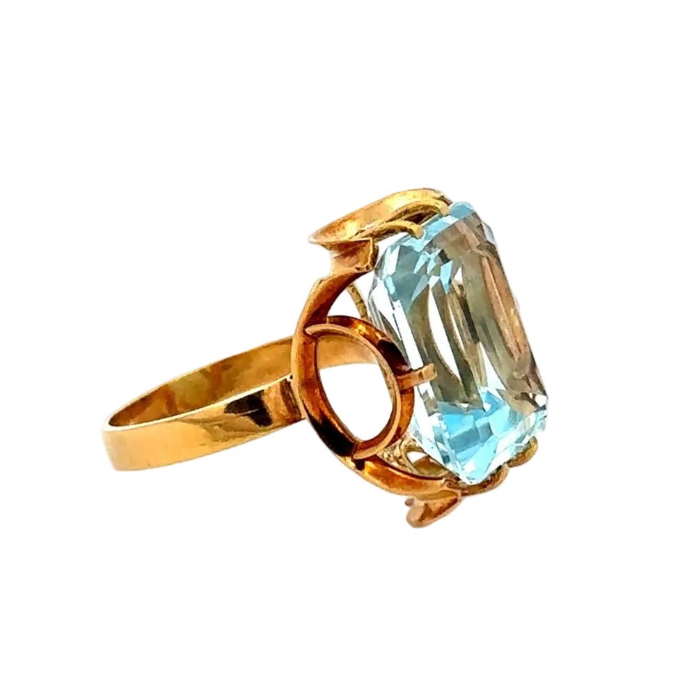 Bague Cocktail en or jaune et topaze - Castafiore