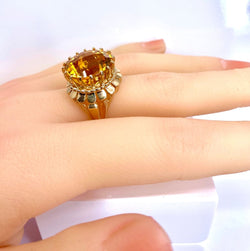 Bague Cocktail en or jaune et topaze - Castafiore