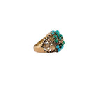 Bague Cocktail en or jaune et turquoise - Castafiore