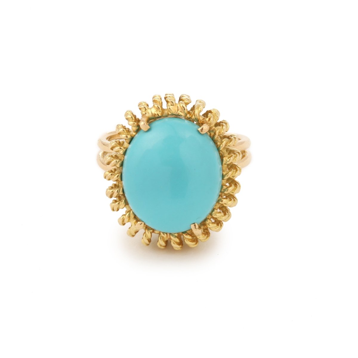 Bague Cocktail en or jaune et turquoise - Castafiore