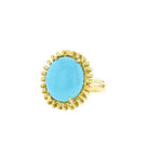 Bague Cocktail en or jaune et turquoise - Castafiore