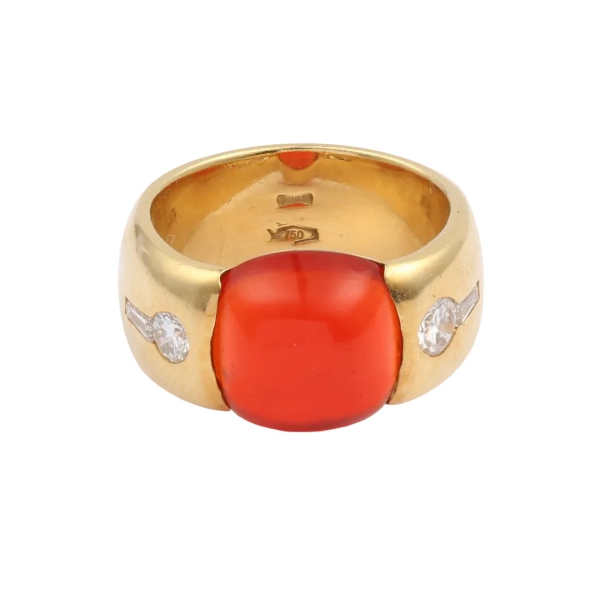 Bague Cocktail en or jaune, opale et diamants - Castafiore