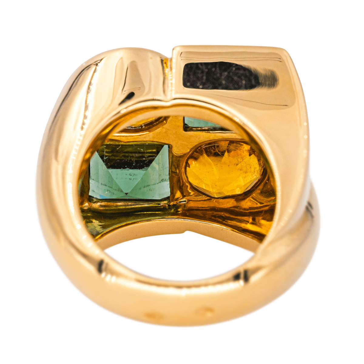 Bague Cocktail en or jaune, péridot et citrine - Castafiore