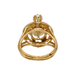 Bague Cocktail en or jaune, perle et diamant - Castafiore