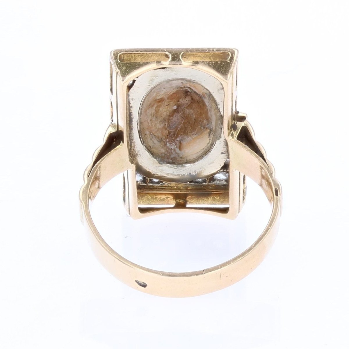 Bague Cocktail en or jaune, perle et diamants - Castafiore