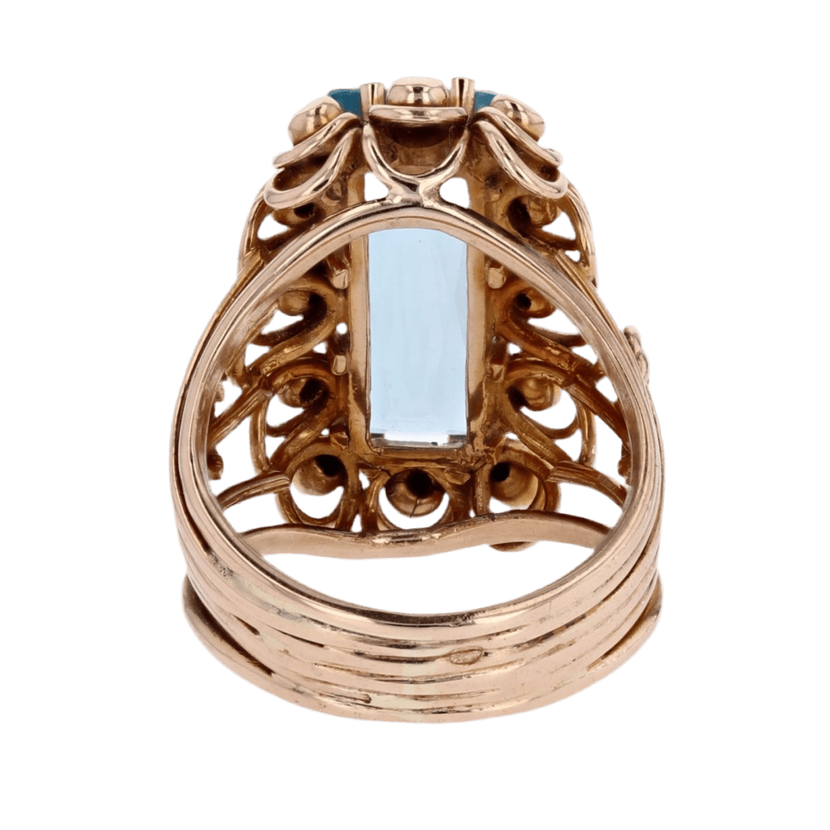 Bague Cocktail en or jaune, perles et citrine - Castafiore