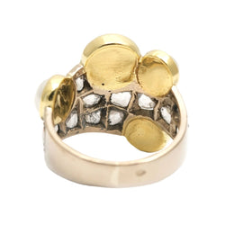Bague Cocktail en or jaune, perles et diamants - Castafiore