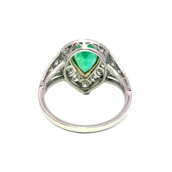 Bague Cocktail en or jaune, platine, émeraude et diamants - Castafiore