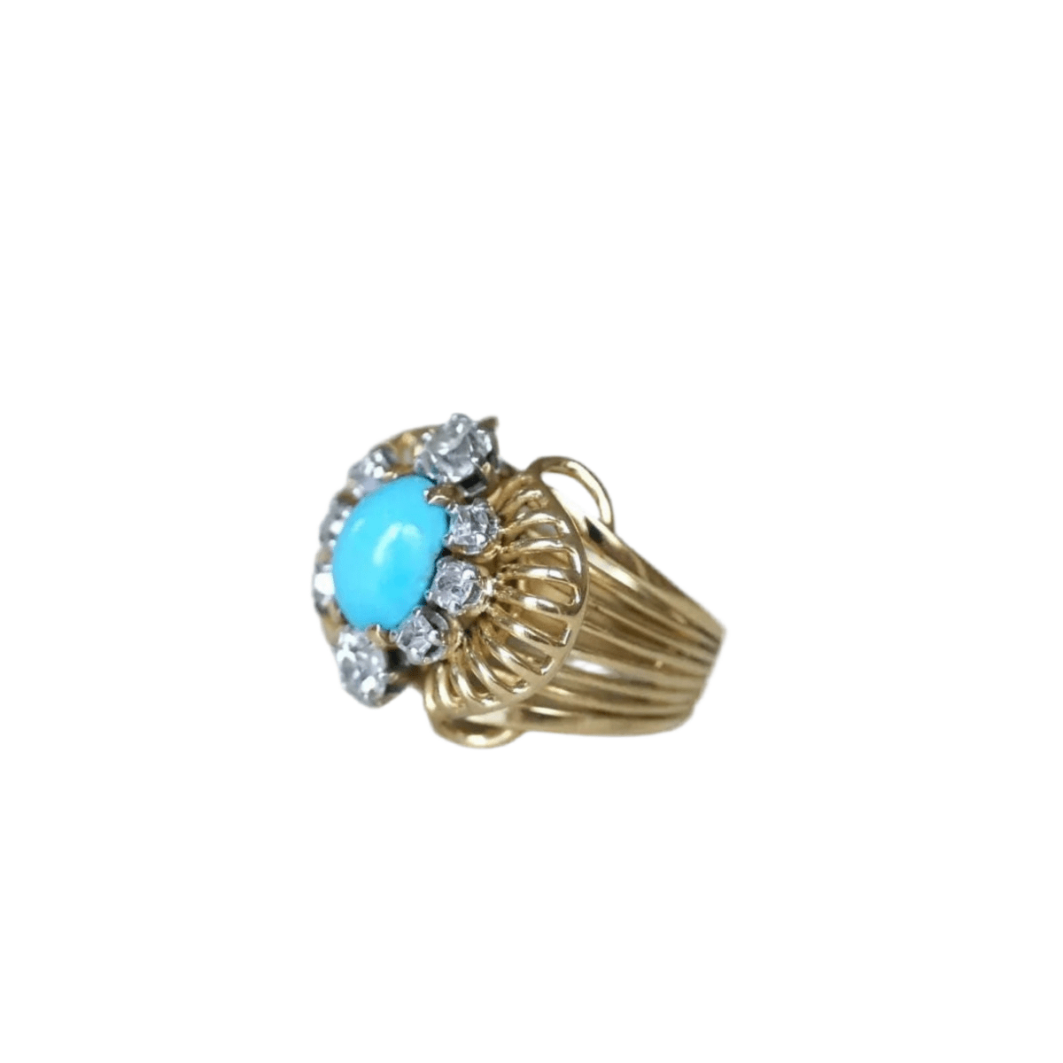 Bague Cocktail en or jaune, platine et diamants - Castafiore