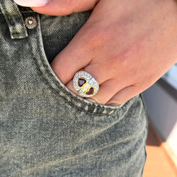 Bague Cocktail en or jaune, rubis et diamants - Castafiore