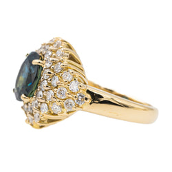 Bague Cocktail en or jaune, saphir et diamant - Castafiore
